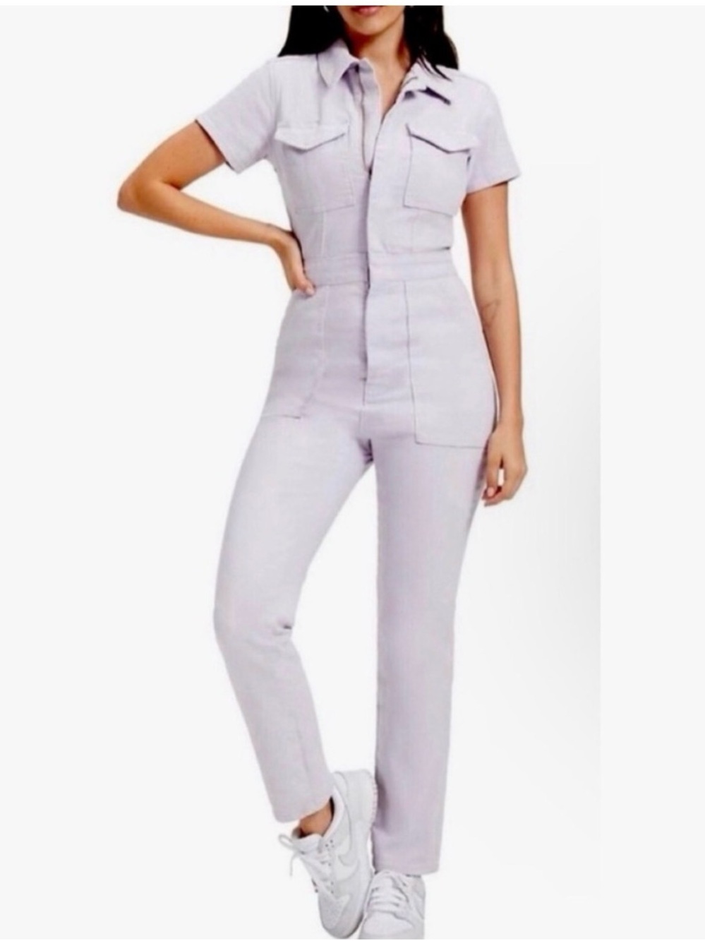Good American Fit For Success Jumpsuit in Light Purple | Lilac | Lavender
